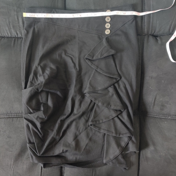 Eva Franco by Anthro Ruffle peasant Renaissance button detail black midi skirt_4 - Picture 5 of 8